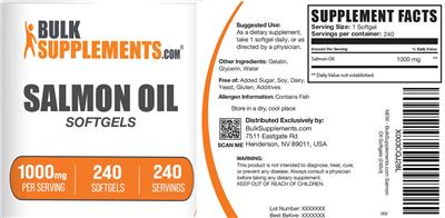 Salmon Oil Softgels 1000 mg label