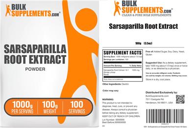 Sarsaparilla Root Extract Powder 1000 g label