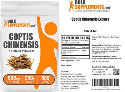 Coptis chinensis Extract 500 mg label