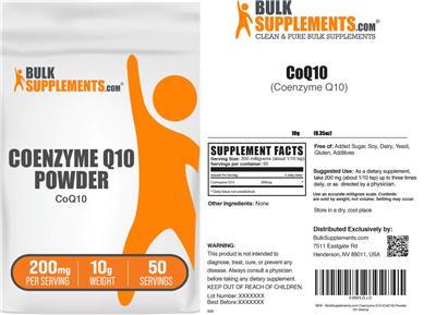 CoQ10 (Coenzyme Q10) 200mg label
