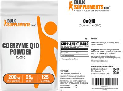 Coenzyme Q10 Powder 200 mg label