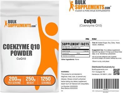 Coenzyme Q10 Powder 200 mg label