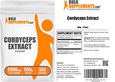 Cordyceps Extract Powder 2000 mg label