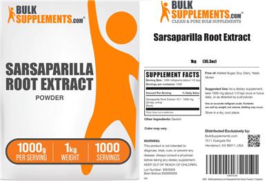 Sarsaparilla Root Extract Powder 1000 g label