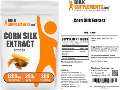 Corn Silk Extract Powder 1200 mg label