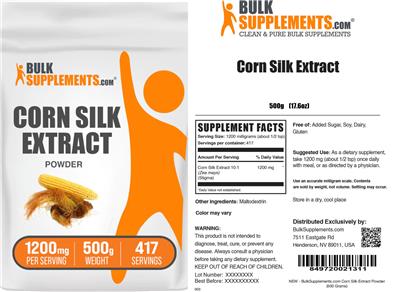 Corn Silk Extract Powder 1200 mg label