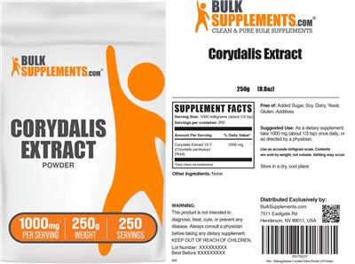 Corydalis Extract Powder 1000 mg label