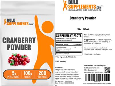 Cranberry Powder 5 g label