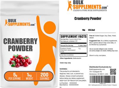 Cranberry Powder 5 g label