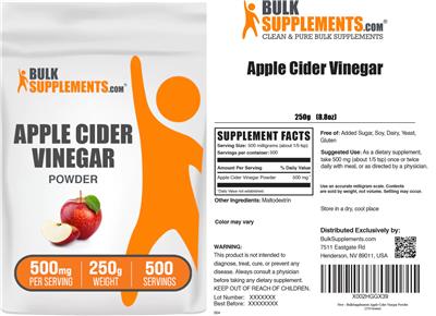Apple Cider Vinegar Powder 500 mg label