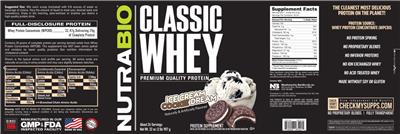 Classic Whey Ice Cream Cookie Dream label