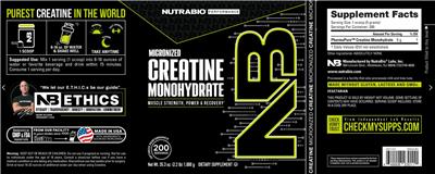 Creatine Monohydrate label