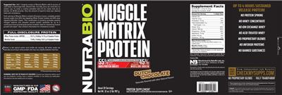 Muscle Matrix Protein Dutch Chocolate label