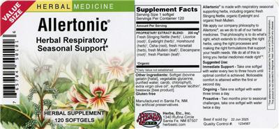 Allertonic label