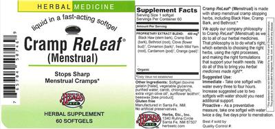 Cramp ReLeaf label