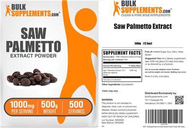 Saw Palmetto Extract label