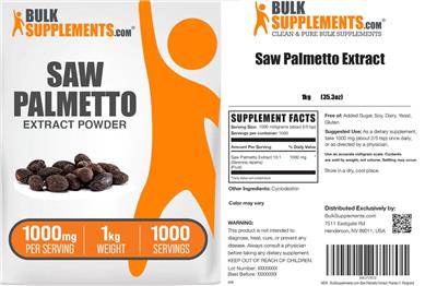 Saw Palmetto Extract Powder 1000 mg label