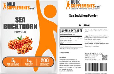 Sea Buckthorn Powder label