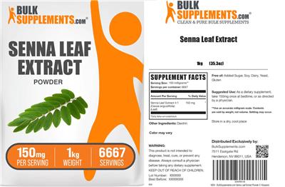 Senna Leaf Extract label