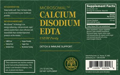 Calcium Disodium EDTA label