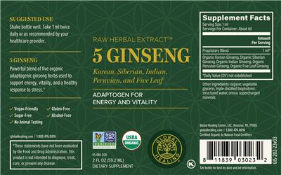 5 Ginseng label