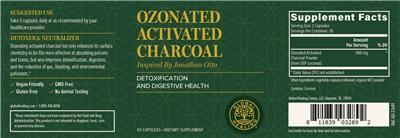 Ozonated Activated Charcoal label