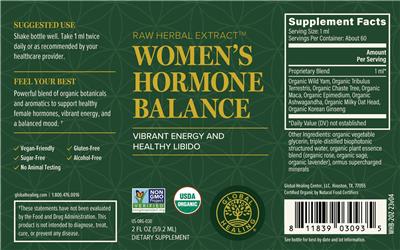 Women's Hormone Balance label