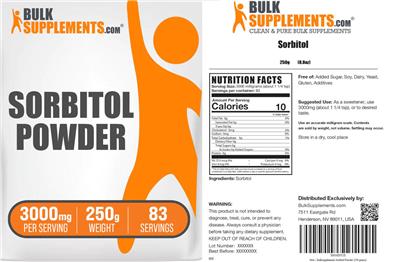 Sorbitol Powder 3000 mg label