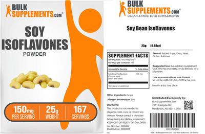 Soy Bean Isoflavones label