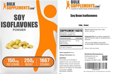 Soy Bean Isoflavones label