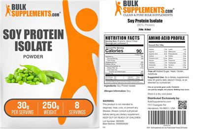 Soy Protein Isolate (90% Protein) label