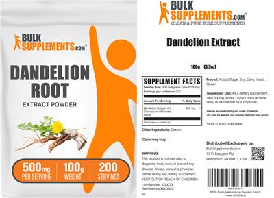 Dandelion Root Extract label