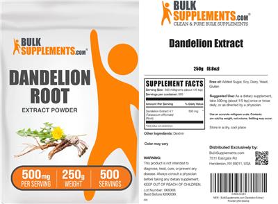 Dandelion Root Extract label