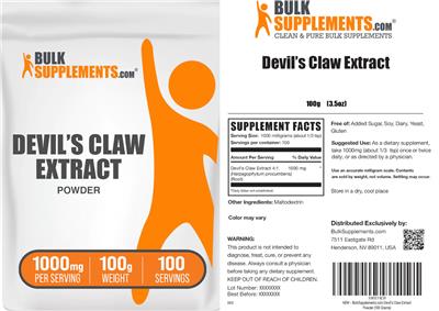Devil's Claw Extract label