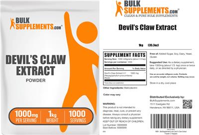 Devil's Claw Extract label