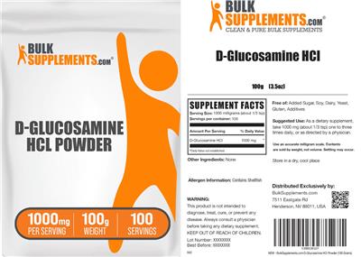 D-Glucosamine HCl Powder 1000 mg label