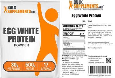 Egg White Protein Powder 30 g label
