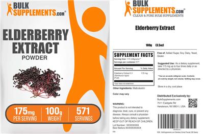 Elderberry Extract label