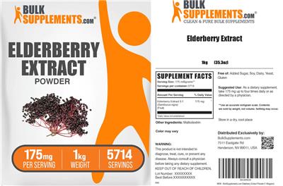 Elderberry Extract label