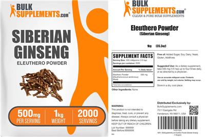 Eleuthero Powder (Siberian Ginseng) label