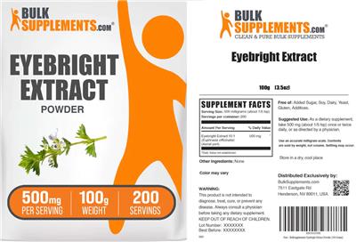 Eyebright Extract Powder 500 mg label