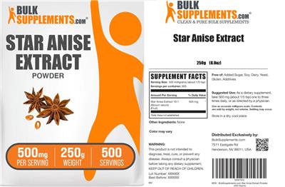 Star Anise Extract Powder 500 mg label