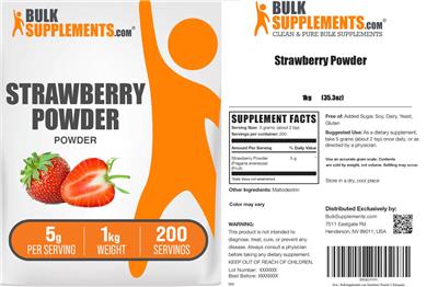 Strawberry Powder 5 g label
