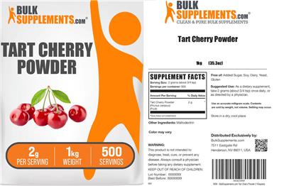 Tart Cherry Powder 2 g label