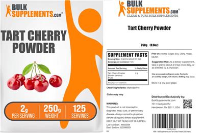 Tart Cherry Powder 2 g label