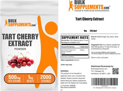 Tart Cherry Extract Powder 500 mg label