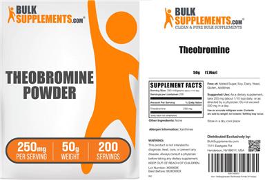 Theobromine Powder 250 mg label