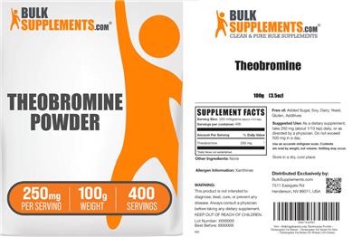 Theobromine Powder 250 mg label