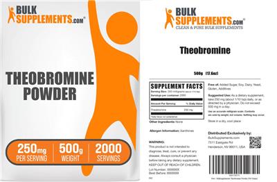 Theobromine Powder 250 mg label