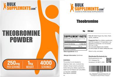 Theobromine Powder 250 mg label